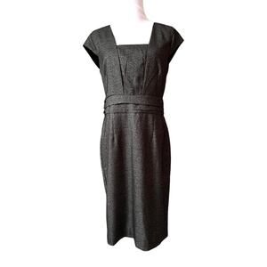 Banana Republic Cap Sleeve Black Check Retro Shift Dress‎ 10 Modern 60s Retro